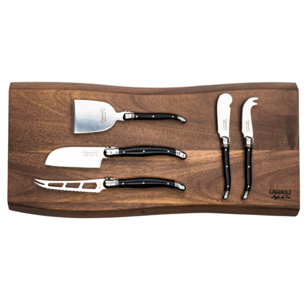 Luxury Line Cheese knives black with serving block